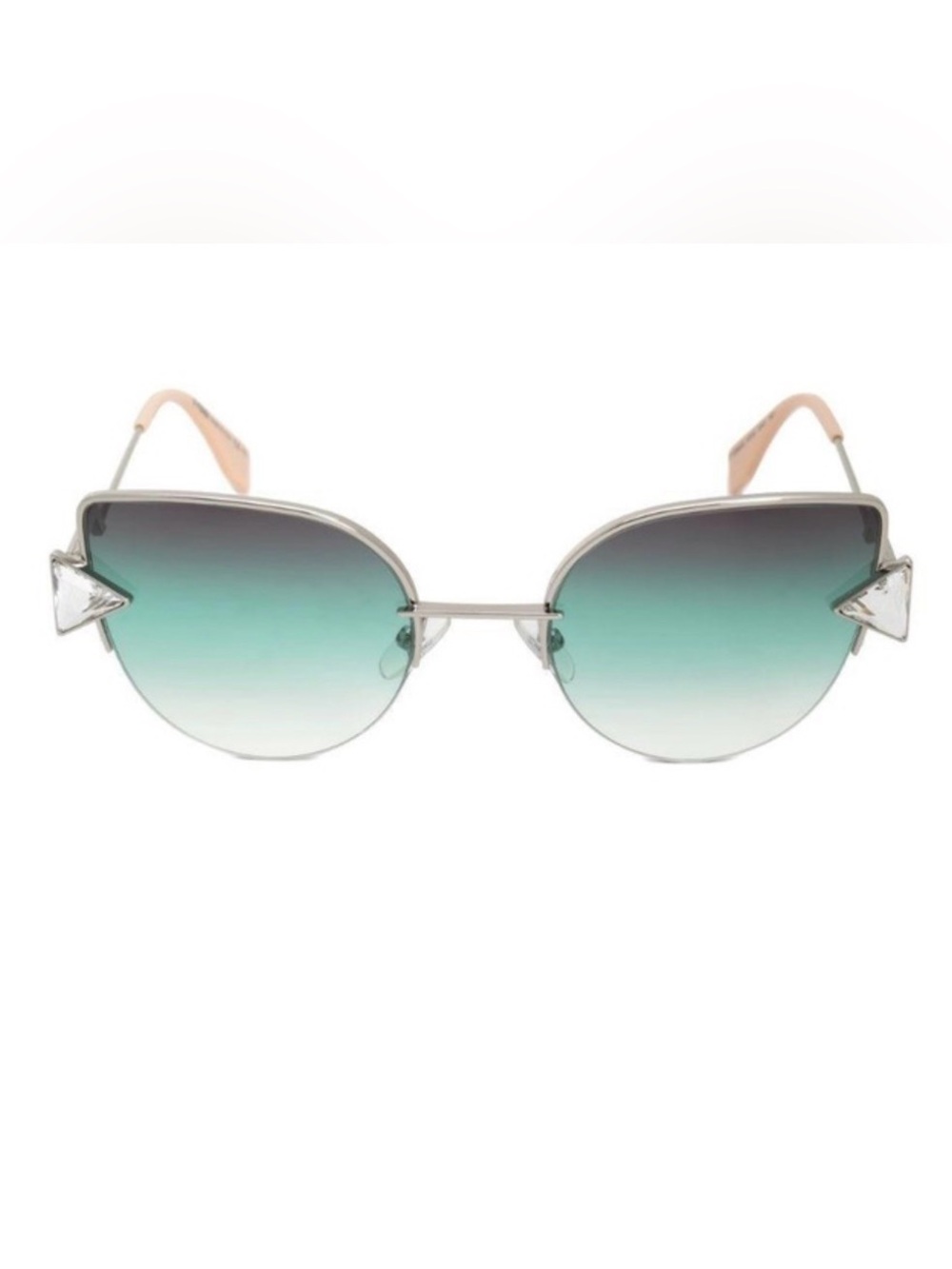 Fendi Sunglasses Green Lenses with Pink and Silver Frame